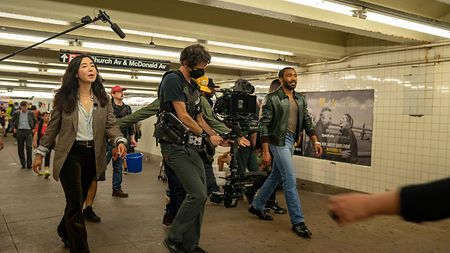 Behind the scenes Amazon’s “Mr. and Mrs. Smith” on NYC subway 